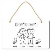 Egyedi családos ajtódísz