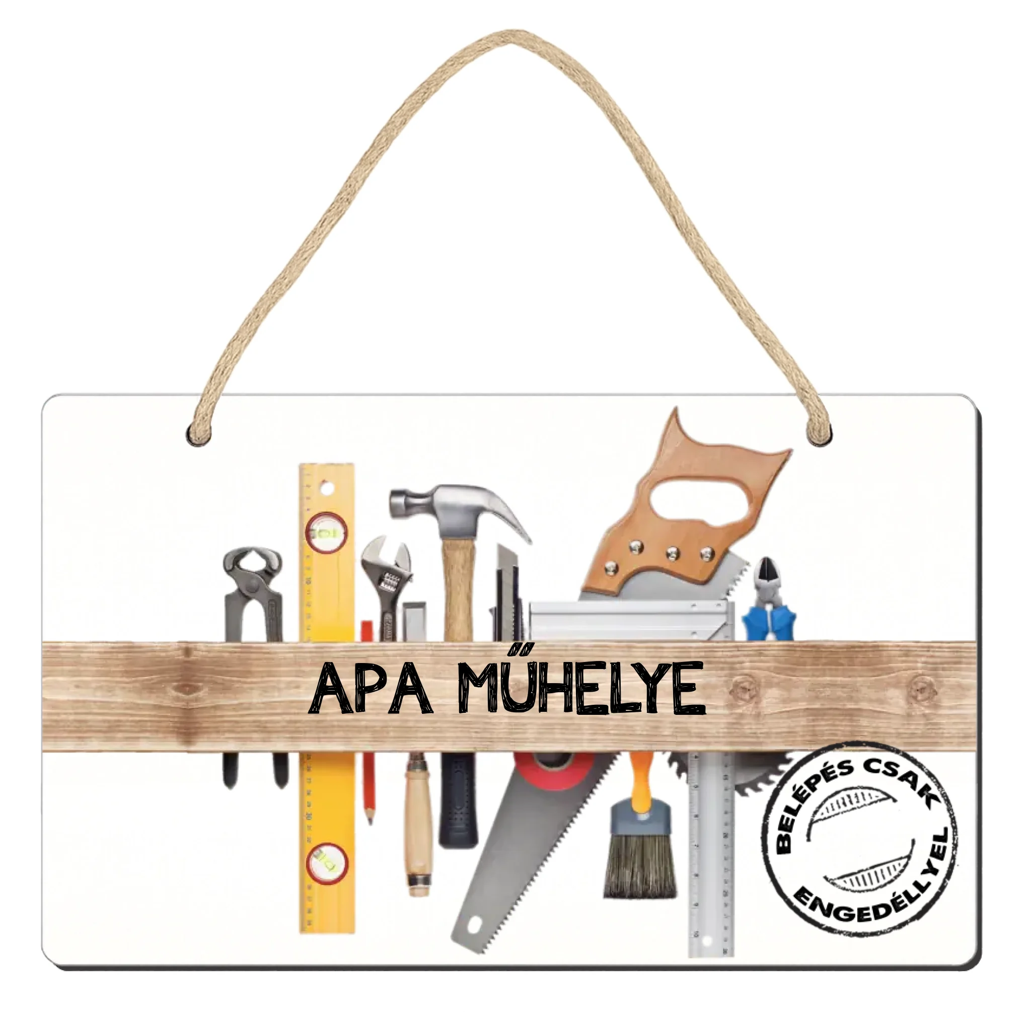 Apa műhelye apák napi tábla dísz