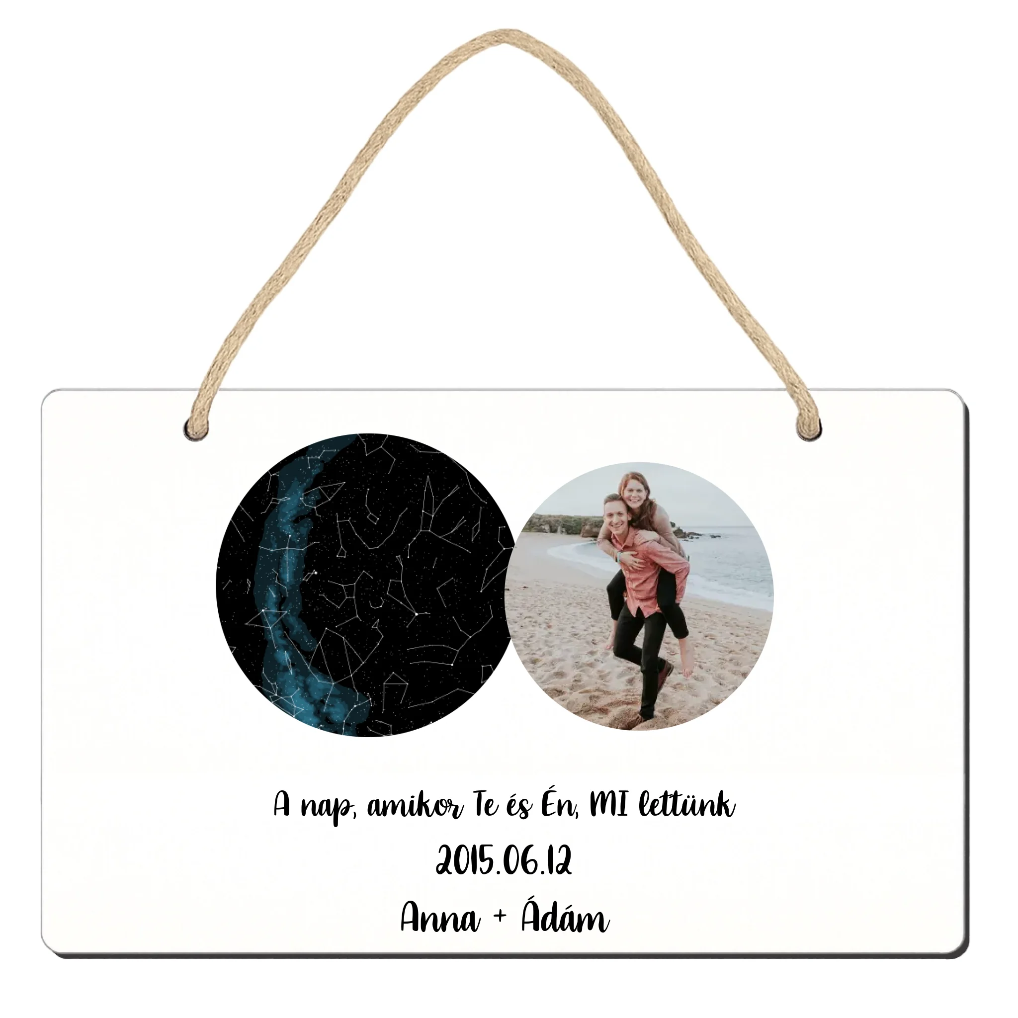 Csillagtérkép fényképes tábla dísz