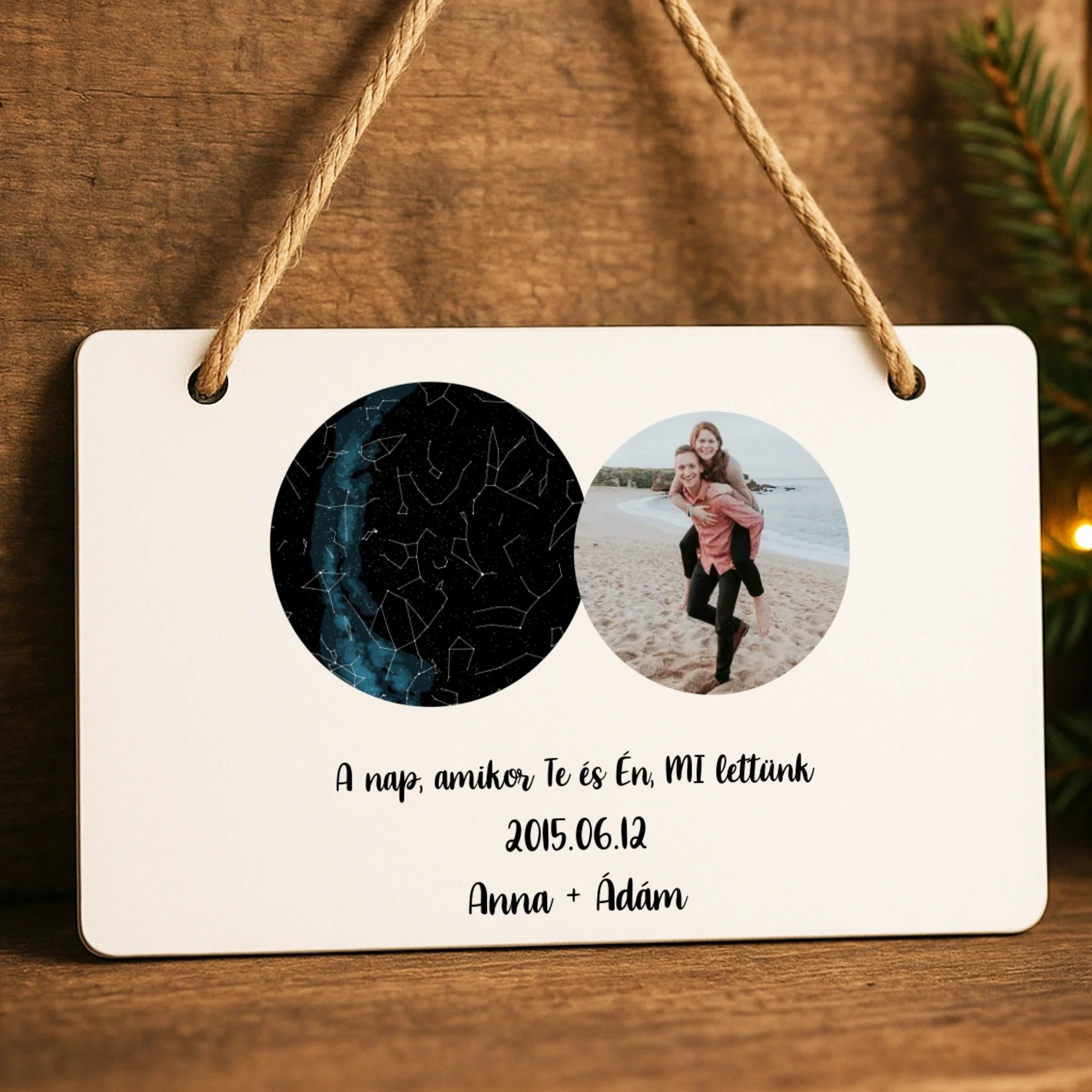 Csillagtérkép fényképes tábla dísz