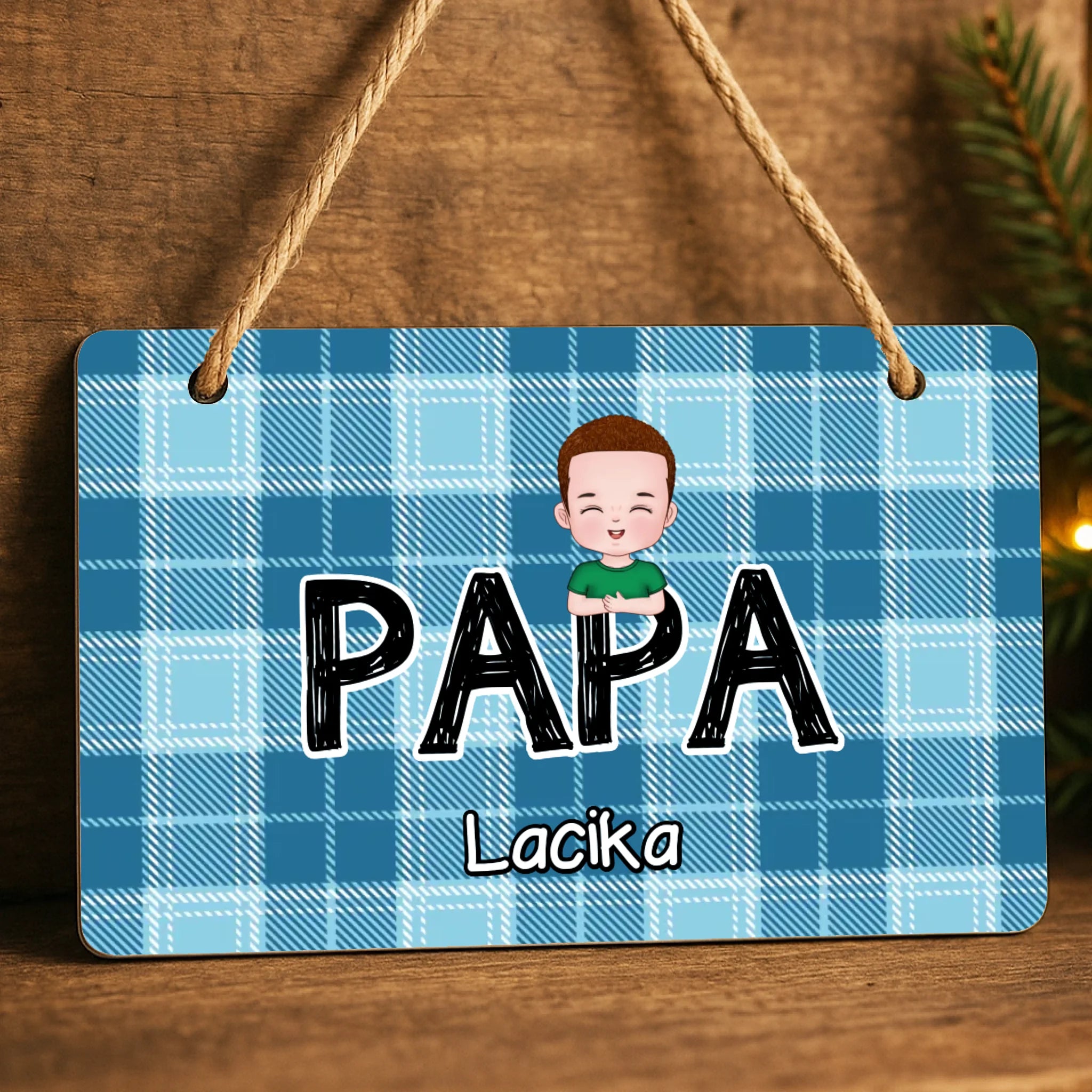 Szerkeszthető karakteres egyedi ajándék falidísz Nagypapáknak