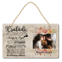 Családi szabályok egyedi fényképes ajtódísz - Az otthon az a hely