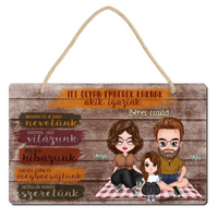 Egyedi ajtódísz fali dekor tábla - itt olyan emberek laknak