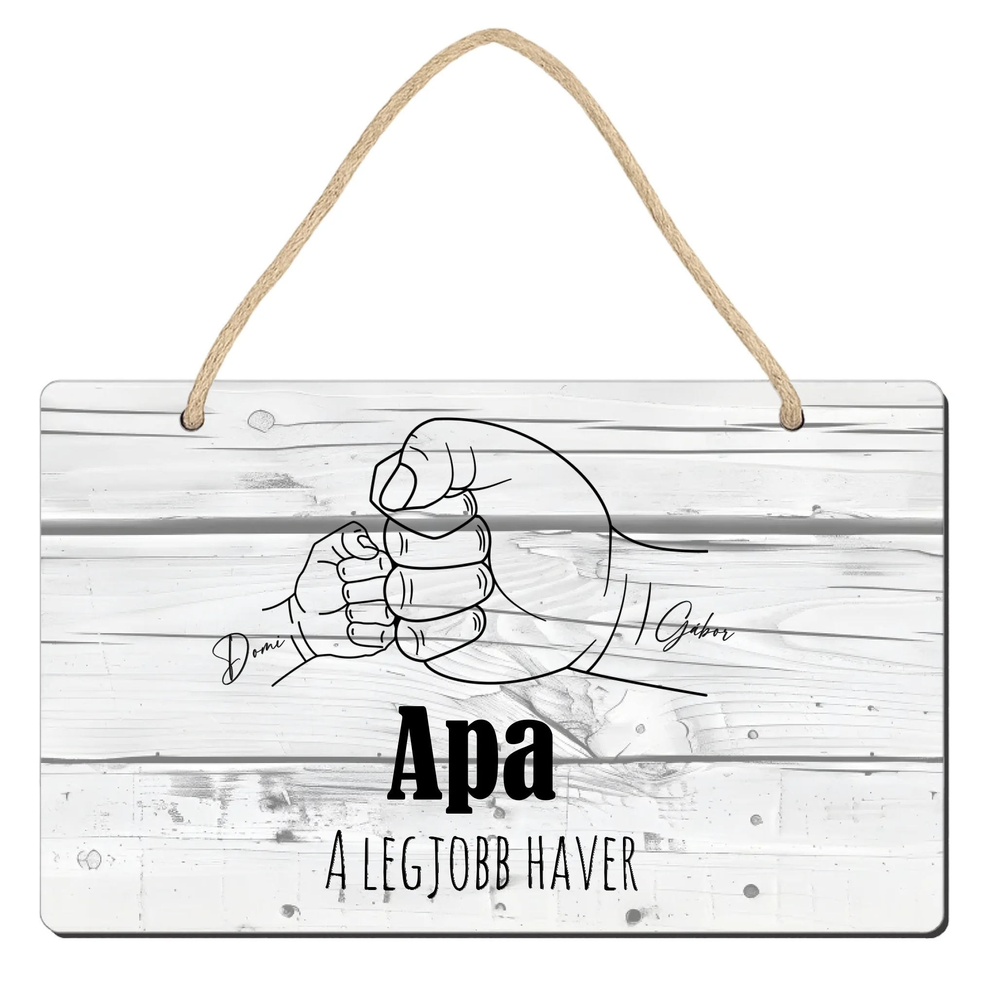 Egyedi szerkeszthető feliratos ajándék fali dekor tábla Apukáknak