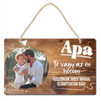 Apa, te vagy az én hősöm egyedi fa tábla 