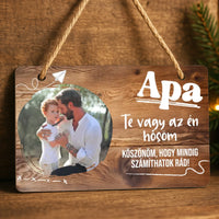 Apa, te vagy az én hősöm egyedi fa tábla 