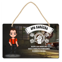 Apa garázsa szerkeszthető egyedi fa tábla