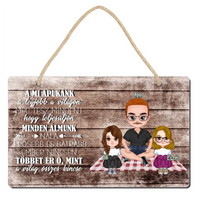 A legjobb a világon apák napi ajándék fali dekor tábla szerkeszthető karakterekkel