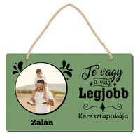 Szerkeszthető feliratos egyedi képes ajándék dísztábla Apák napjára