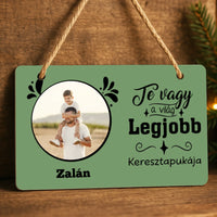 Szerkeszthető feliratos egyedi képes ajándék dísztábla Apák napjára