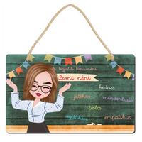 Személyre szabható ajándék - a legjobb óvó/tanárnéni fali dekor tábla jellemzőkkel