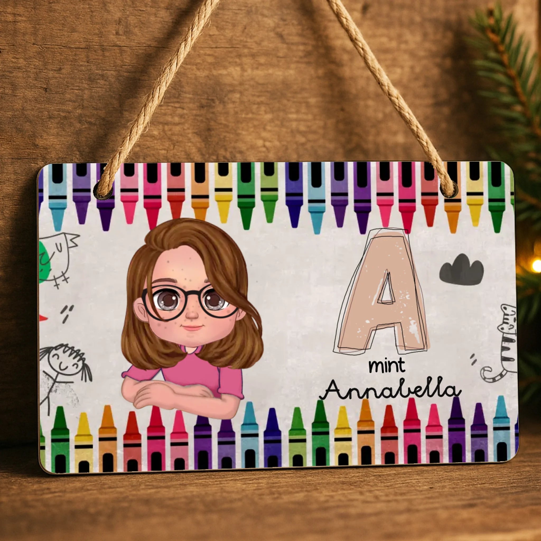 Egyedi ajándék gyerekeknek - személyre szabható kislány és kisfiú fali dekor tábla névvel