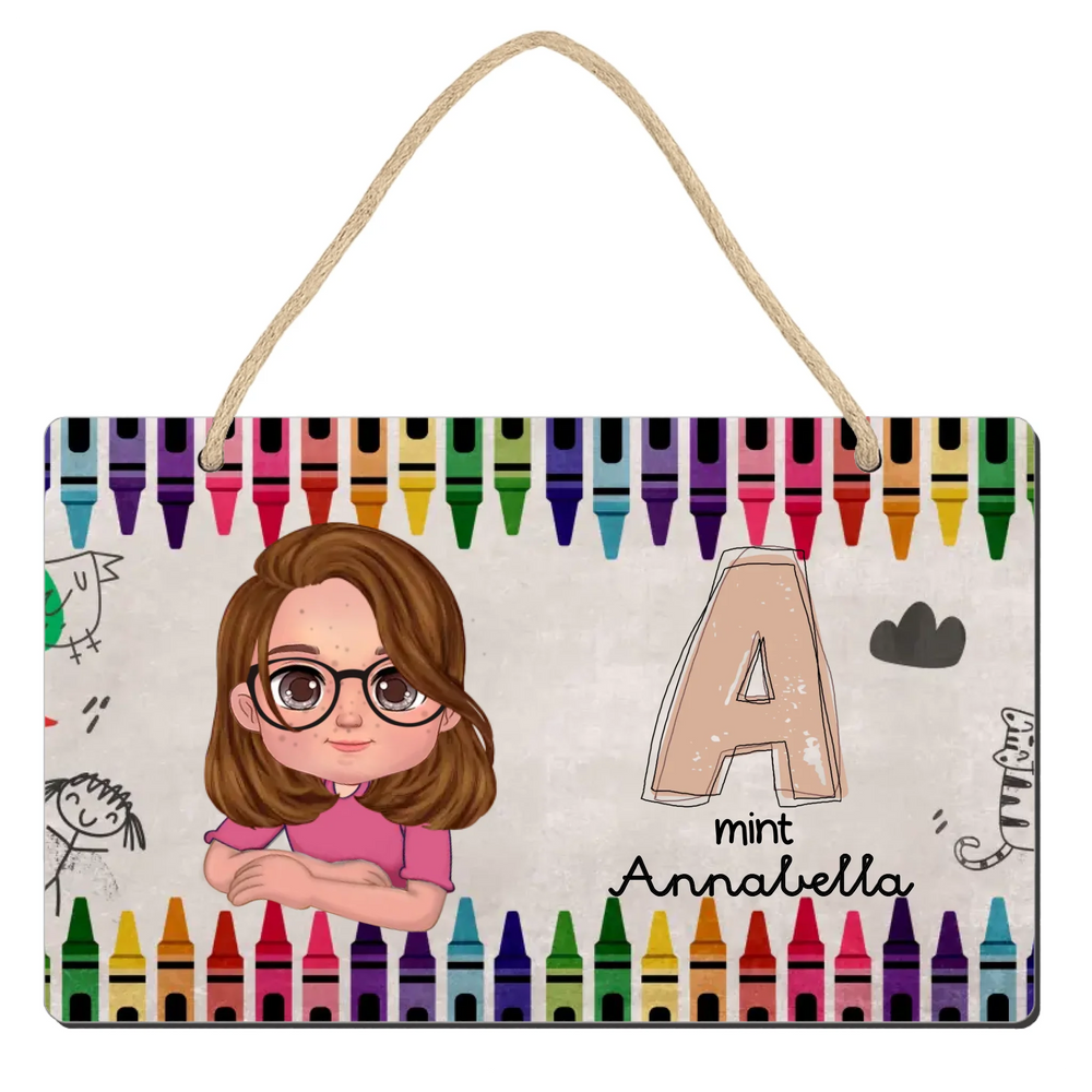 Egyedi ajándék gyerekeknek - személyre szabható kislány és kisfiú fali dekor tábla névvel