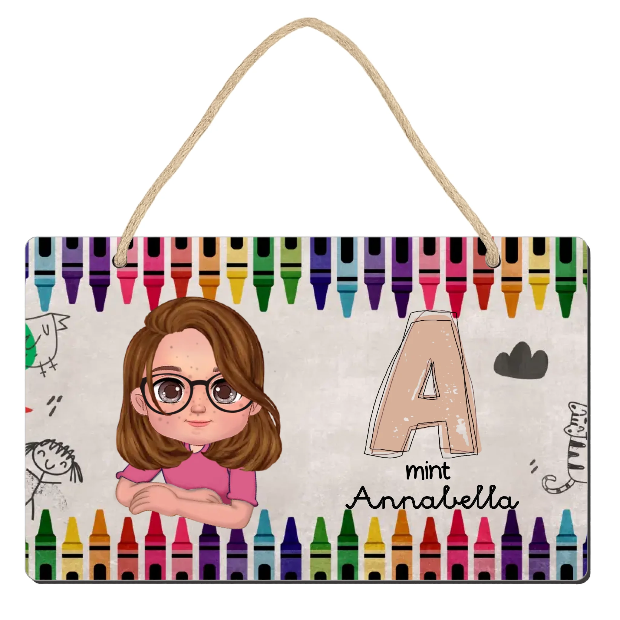 Egyedi ajándék gyerekeknek - személyre szabható kislány és kisfiú fali dekor tábla névvel