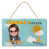 Egyedi ajándék gyerekeknek - iskolás lettem személyre szabható fali dekor tábla