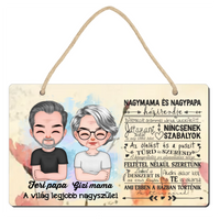 Tavaszi ajtó kopogtató fa dísztábla Nagyszülőknek szerkeszthető karakterekkel