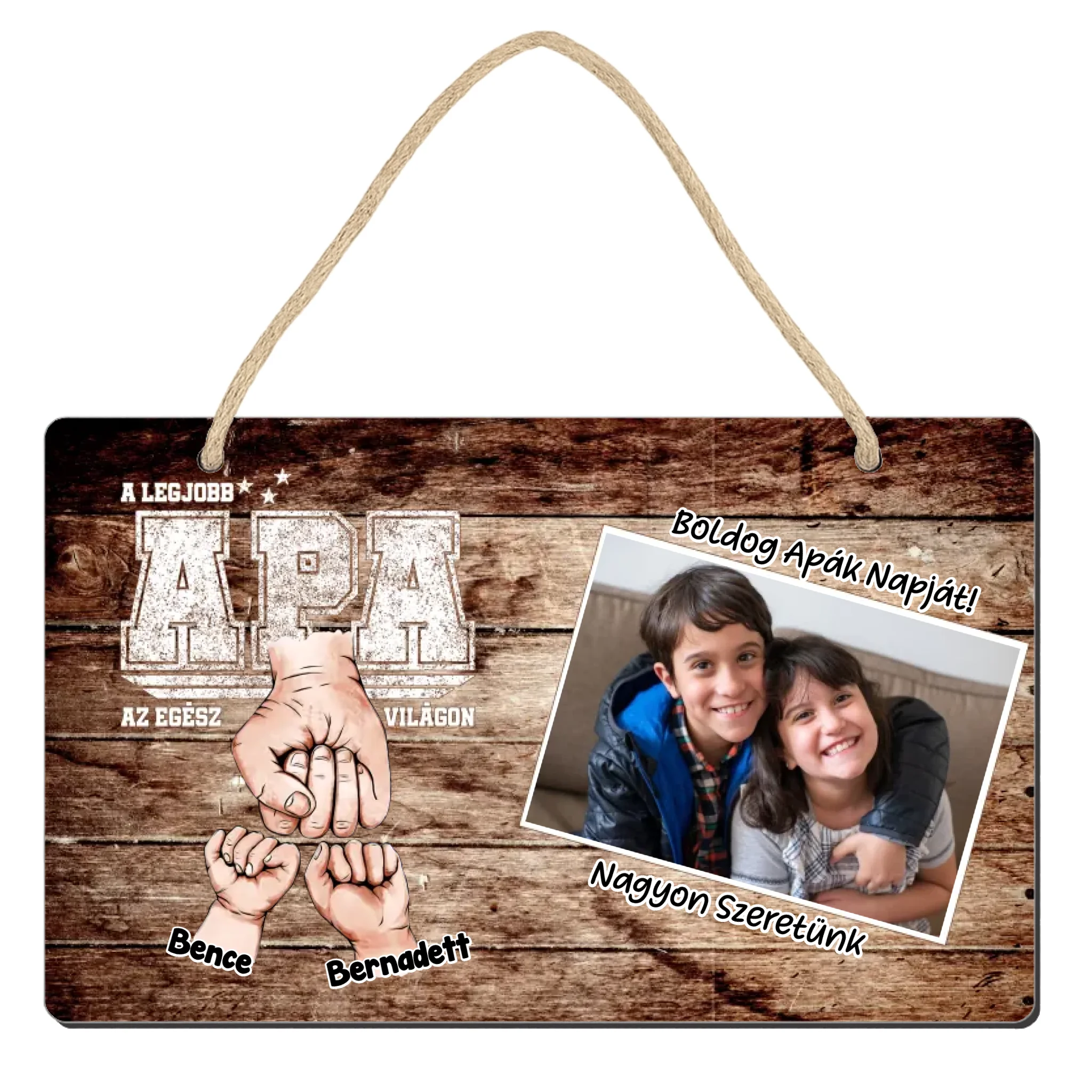 Ajándék Apáknak - Személyre szabható A legjobb Apa fali dekor tábla