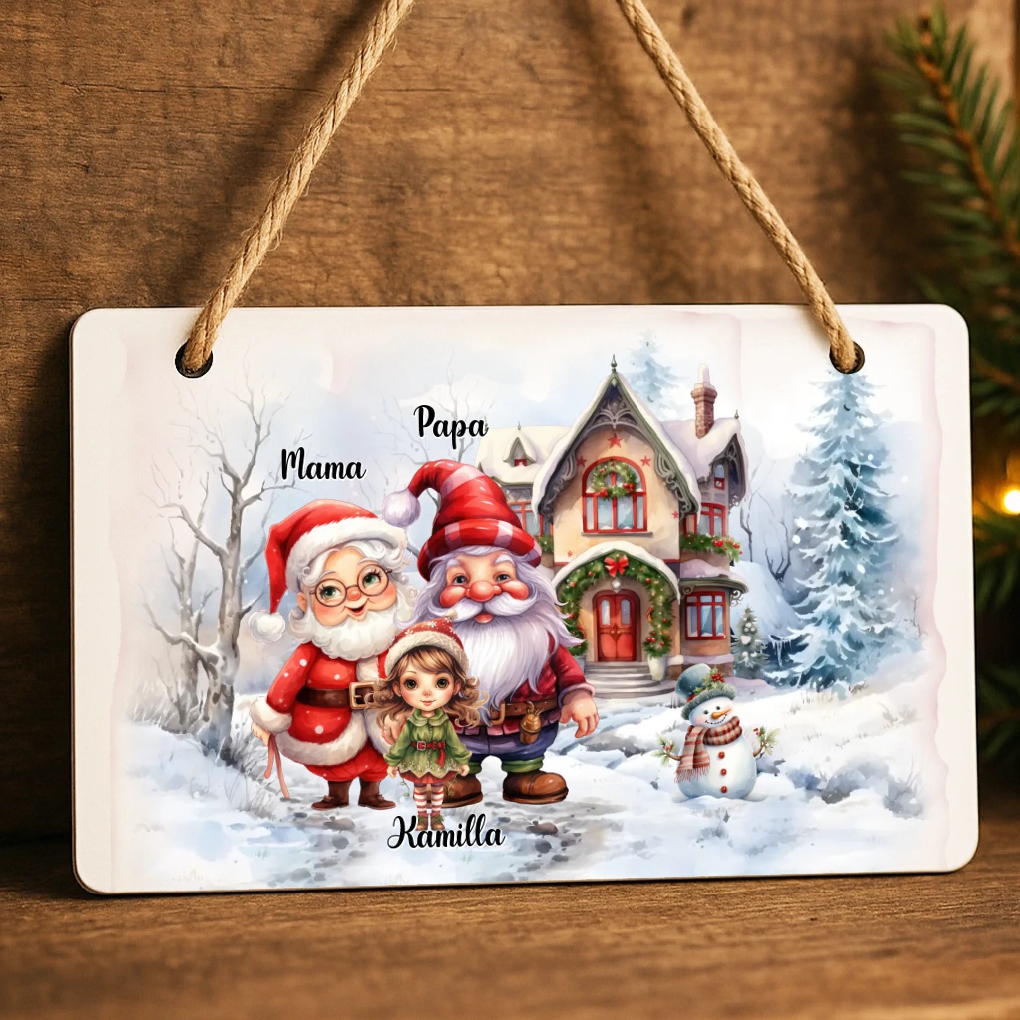 Szerkeszthető karácsonyi mintás ajándék dísztábla