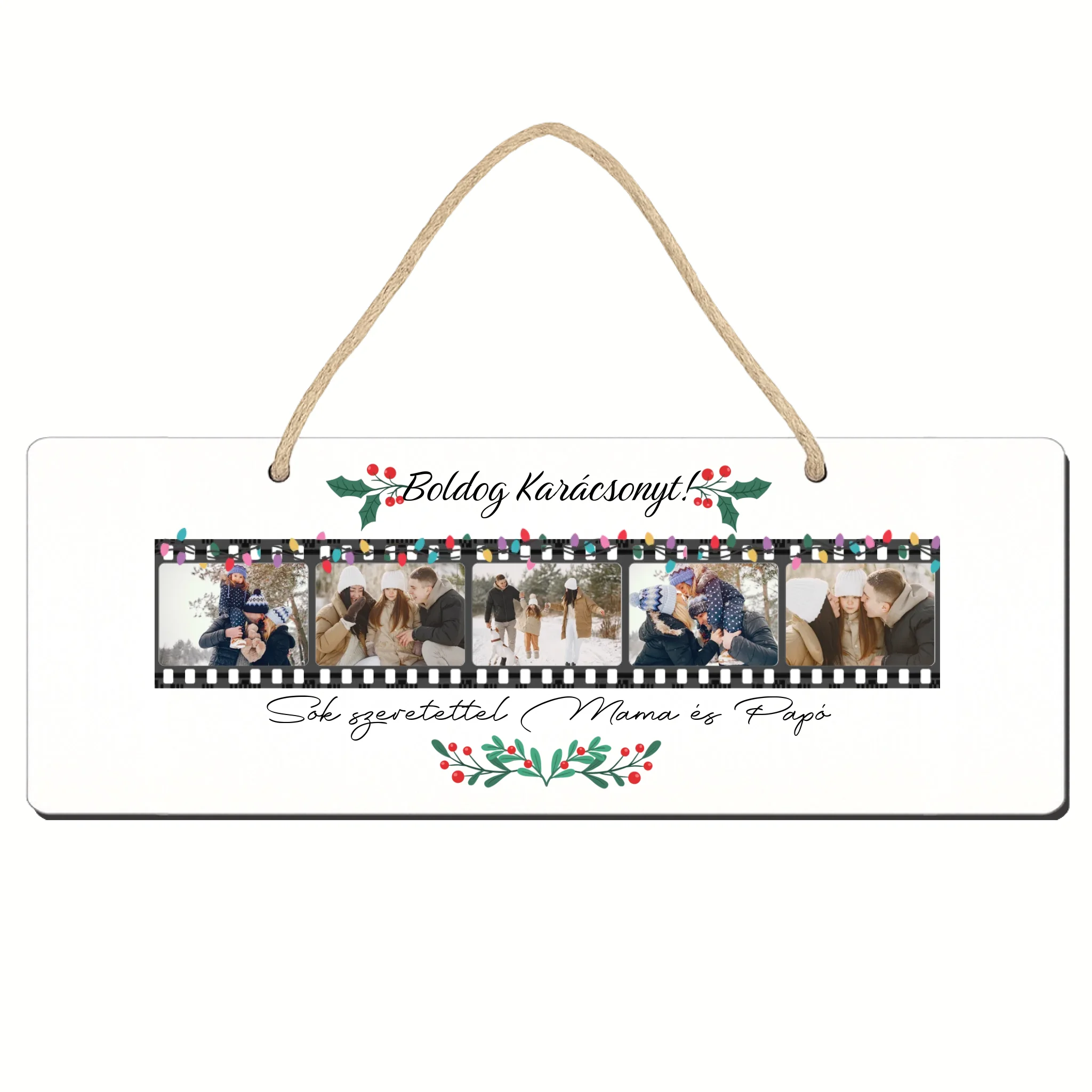 Karácsonyi dísztábla - egyedi képes ajándék karácsonyi tábla felirattal