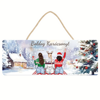 Szerkeszthető karakteres karácsonyi dísztábla ajándék barátnőknek