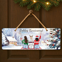 Szerkeszthető karakteres karácsonyi dísztábla ajándék barátnőknek