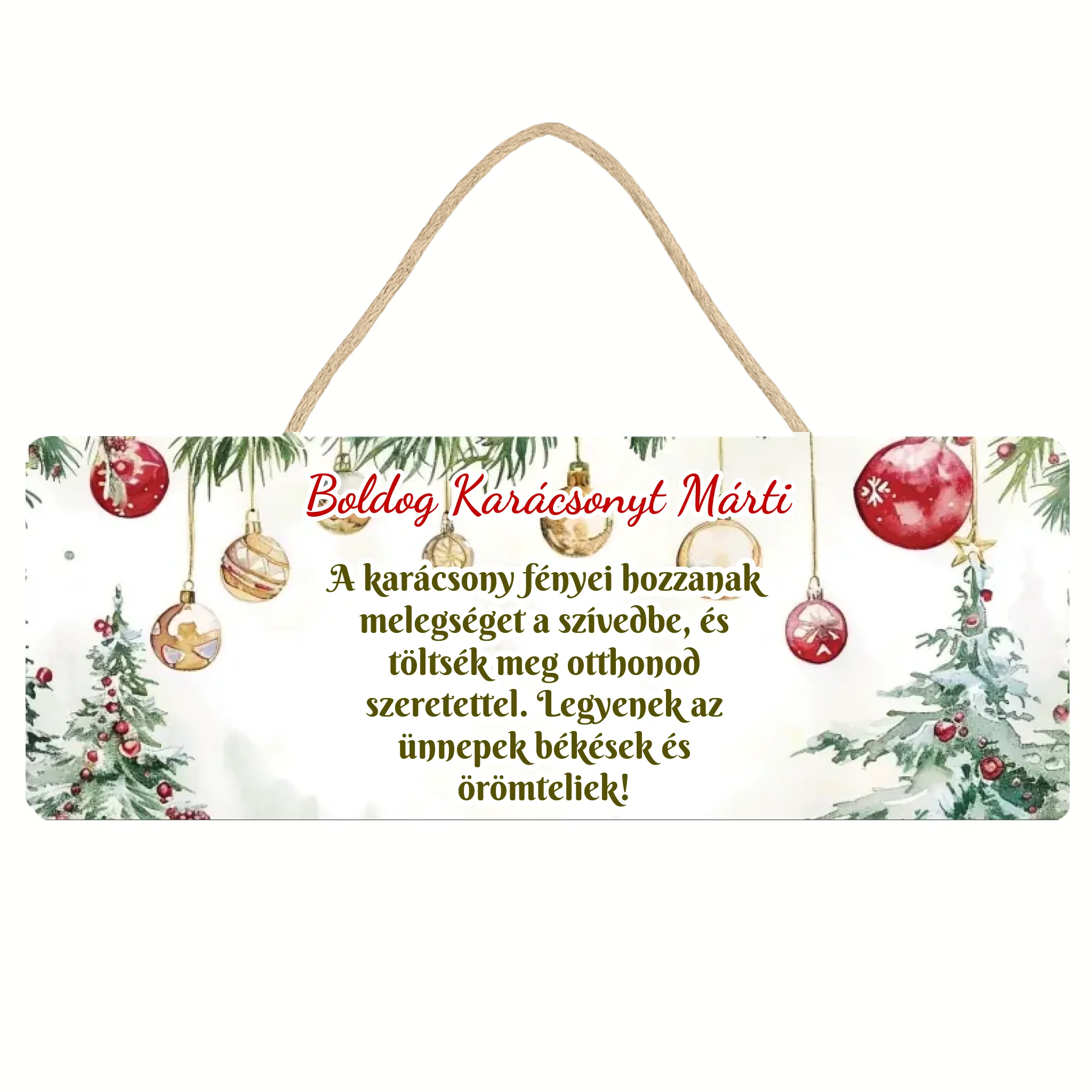 Szerkeszthető feliratos karácsonyi ajándék dísztábla