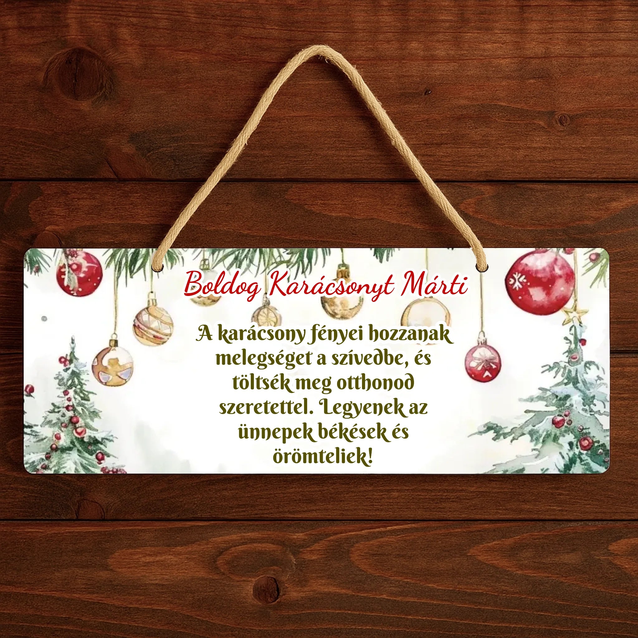 Szerkeszthető feliratos karácsonyi ajándék dísztábla