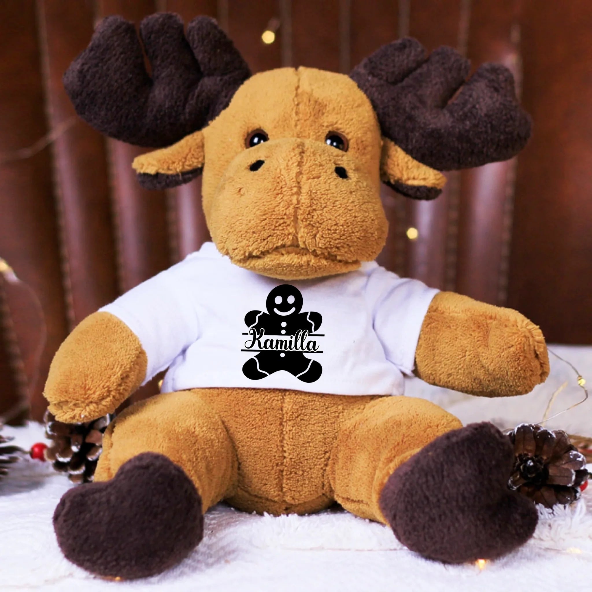 Egyedi neves plüss szarvas Mézivel