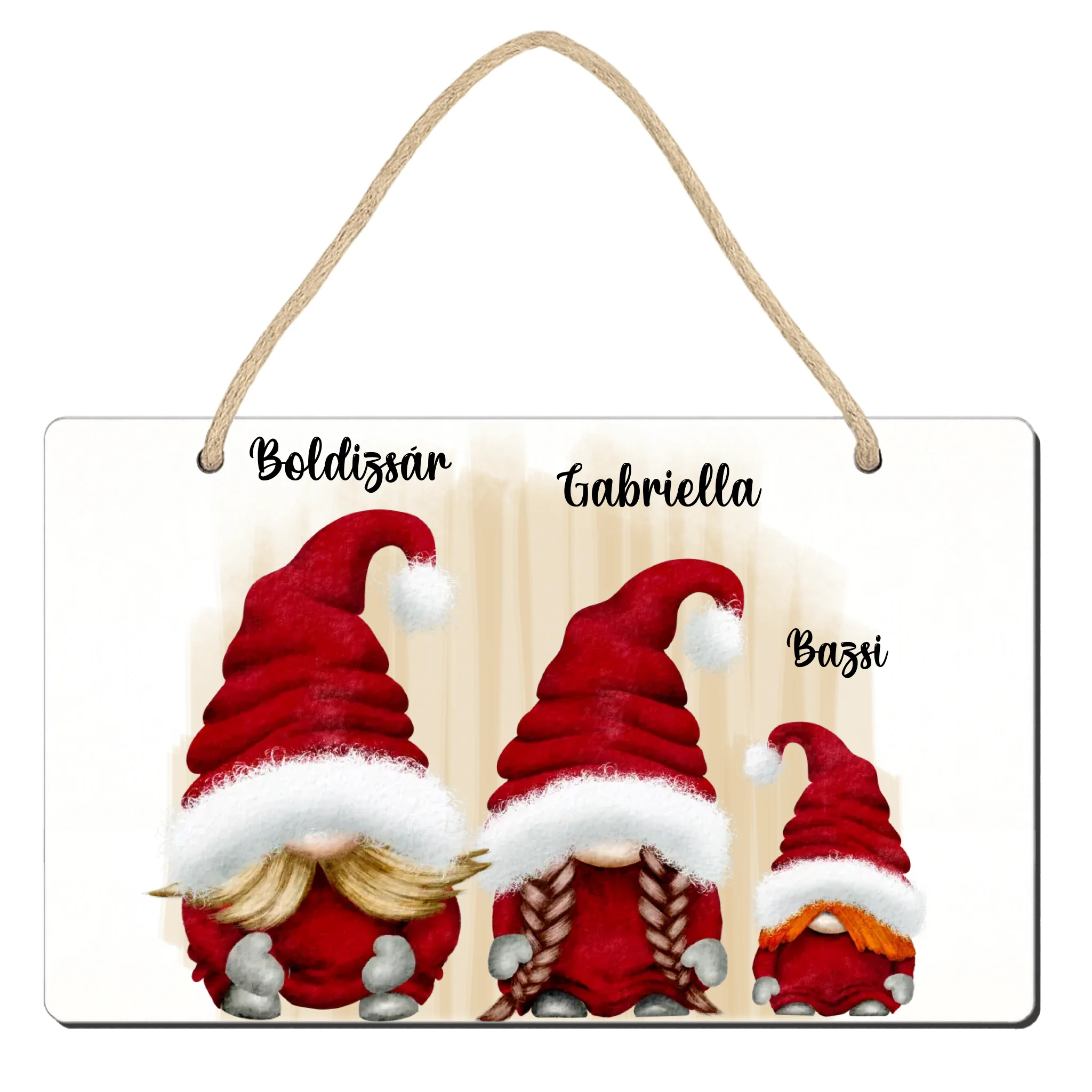 Manós tábla dísz egyedi névvel