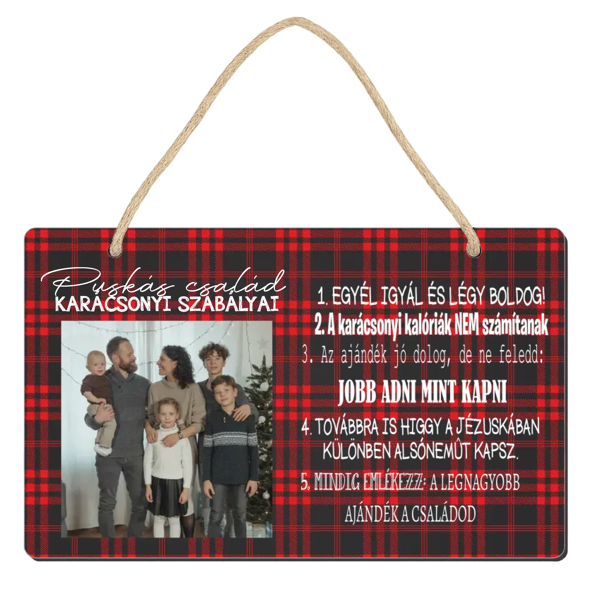 Karácsonyi egyedi képes tábla