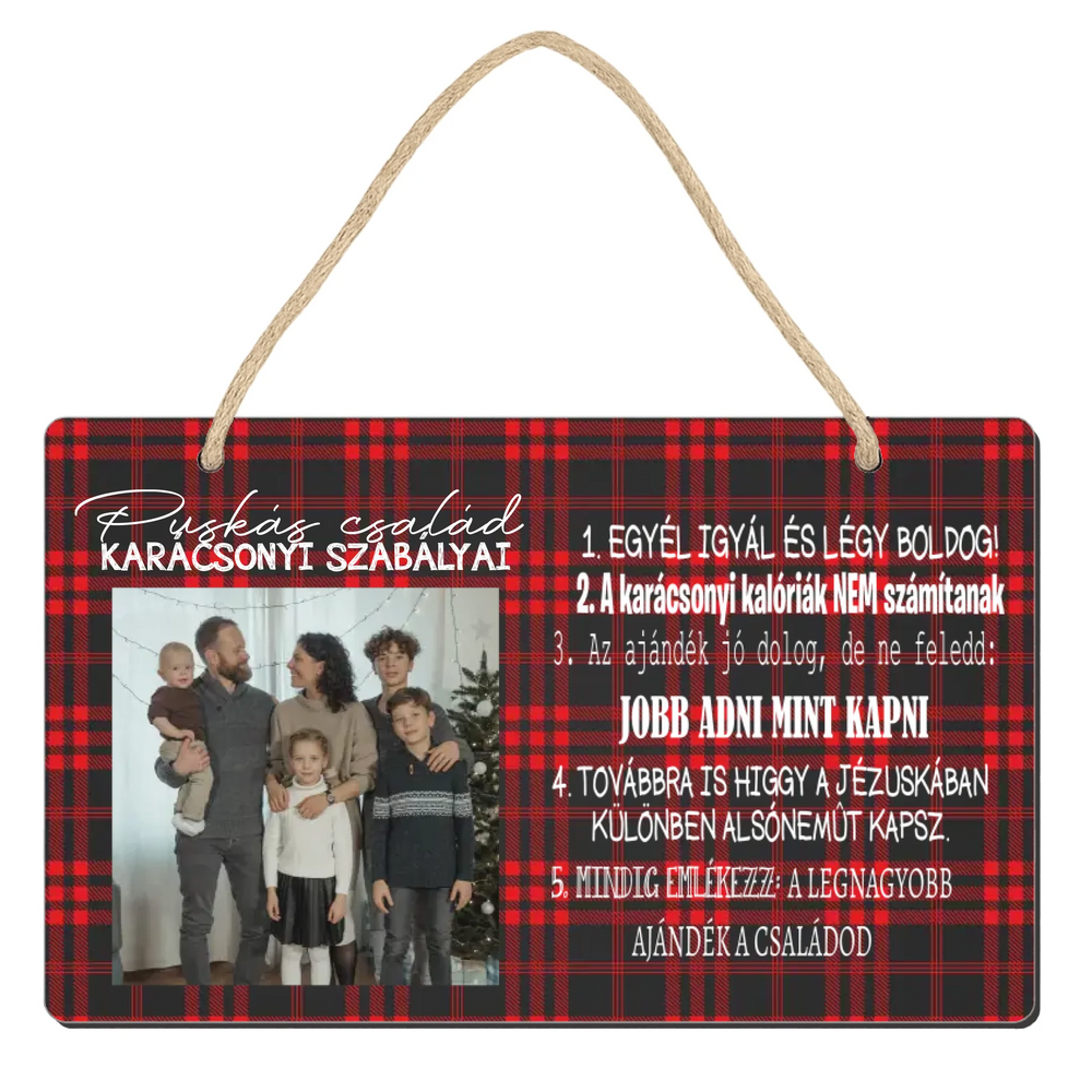 Karácsonyi egyedi képes tábla