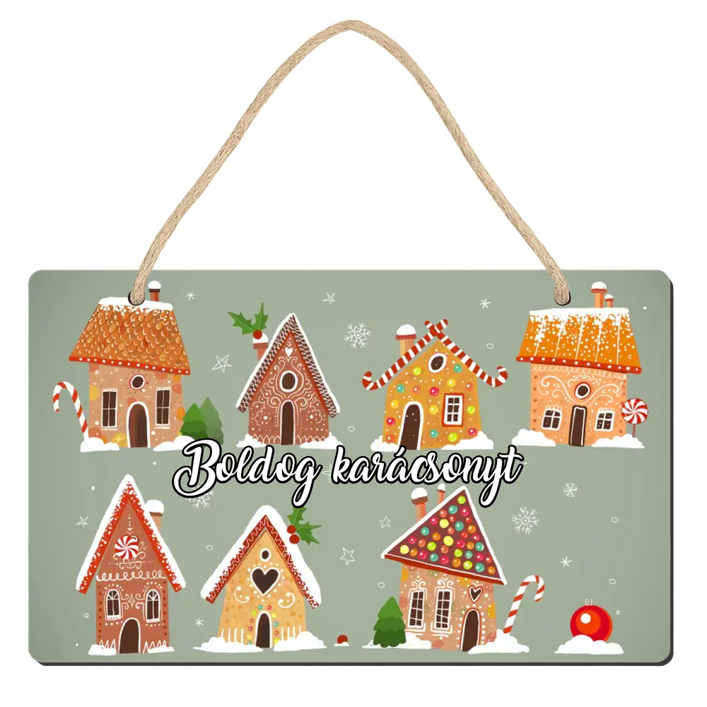 Karácsonyi tábla egyedi felirattal