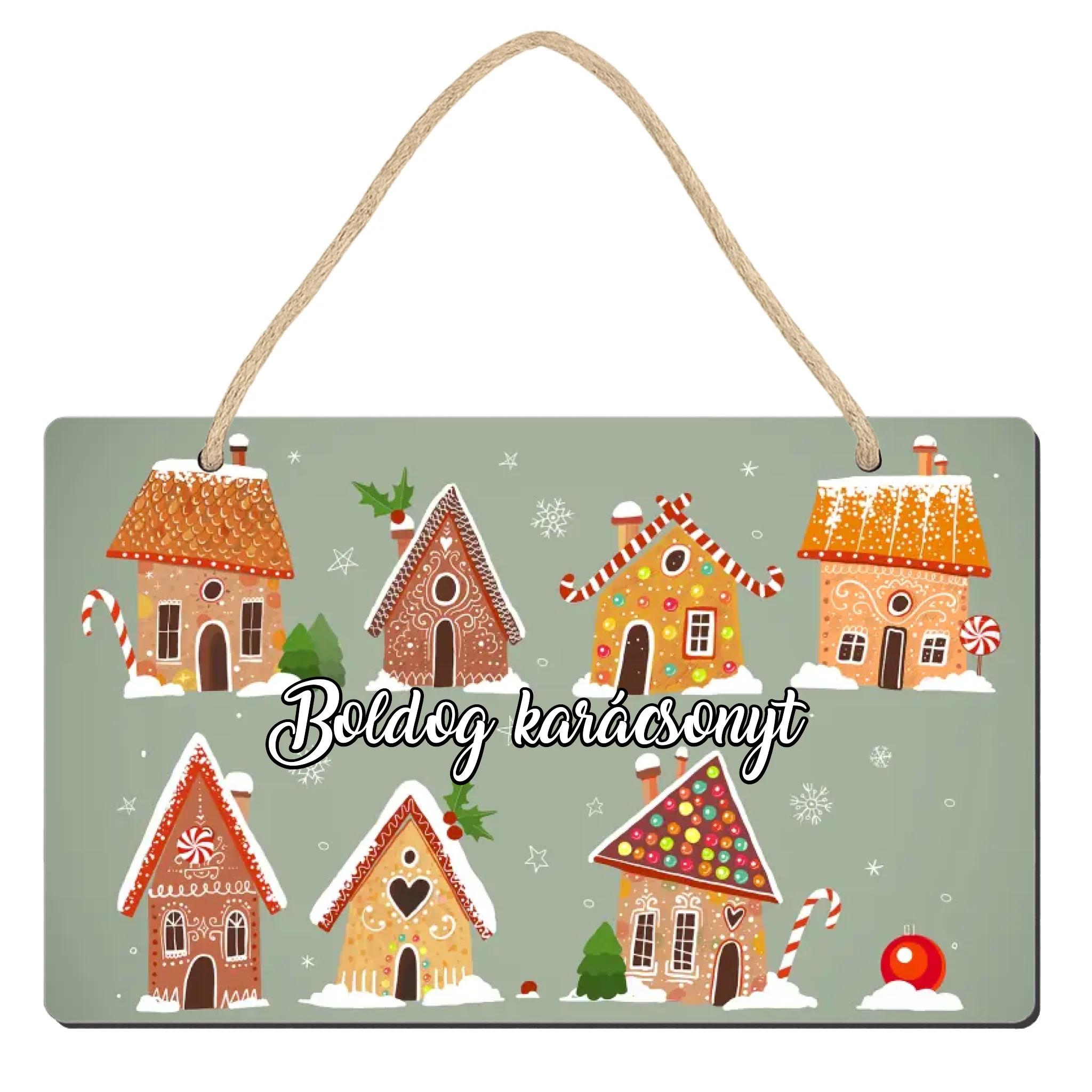 Karácsonyi tábla egyedi felirattal