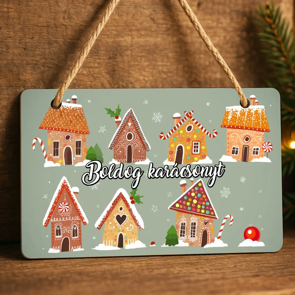 Karácsonyi tábla egyedi felirattal