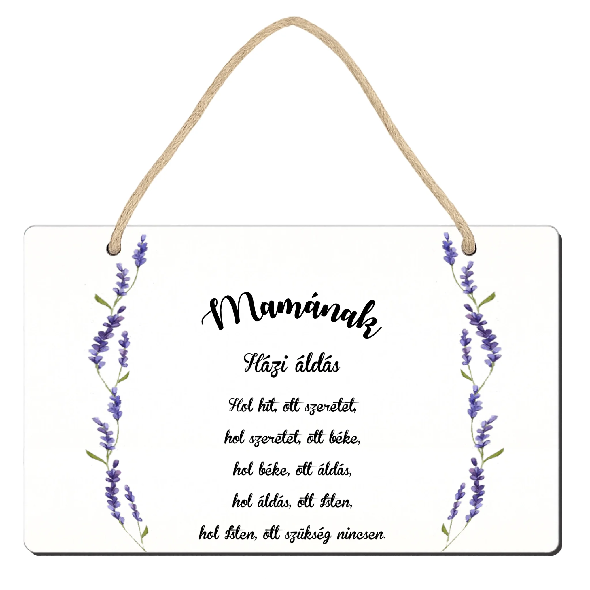 Háziáldás tábla dísz egyedi névvel