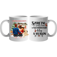 Kutyás karácsonyi bögre pároknak egy kutyával