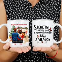 Kutyás karácsonyi bögre pároknak egy kutyával