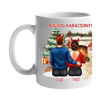 Kutyás karácsonyi bögre pároknak egy kutyával