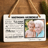 Ajándék Házirend tábla nagymamáknak