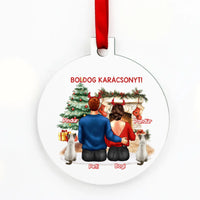 Páros kerek karácsonyfadísz macskásoknak