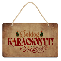 Boldog Karácsonyt egyedi dísztábla ajtókopogtató