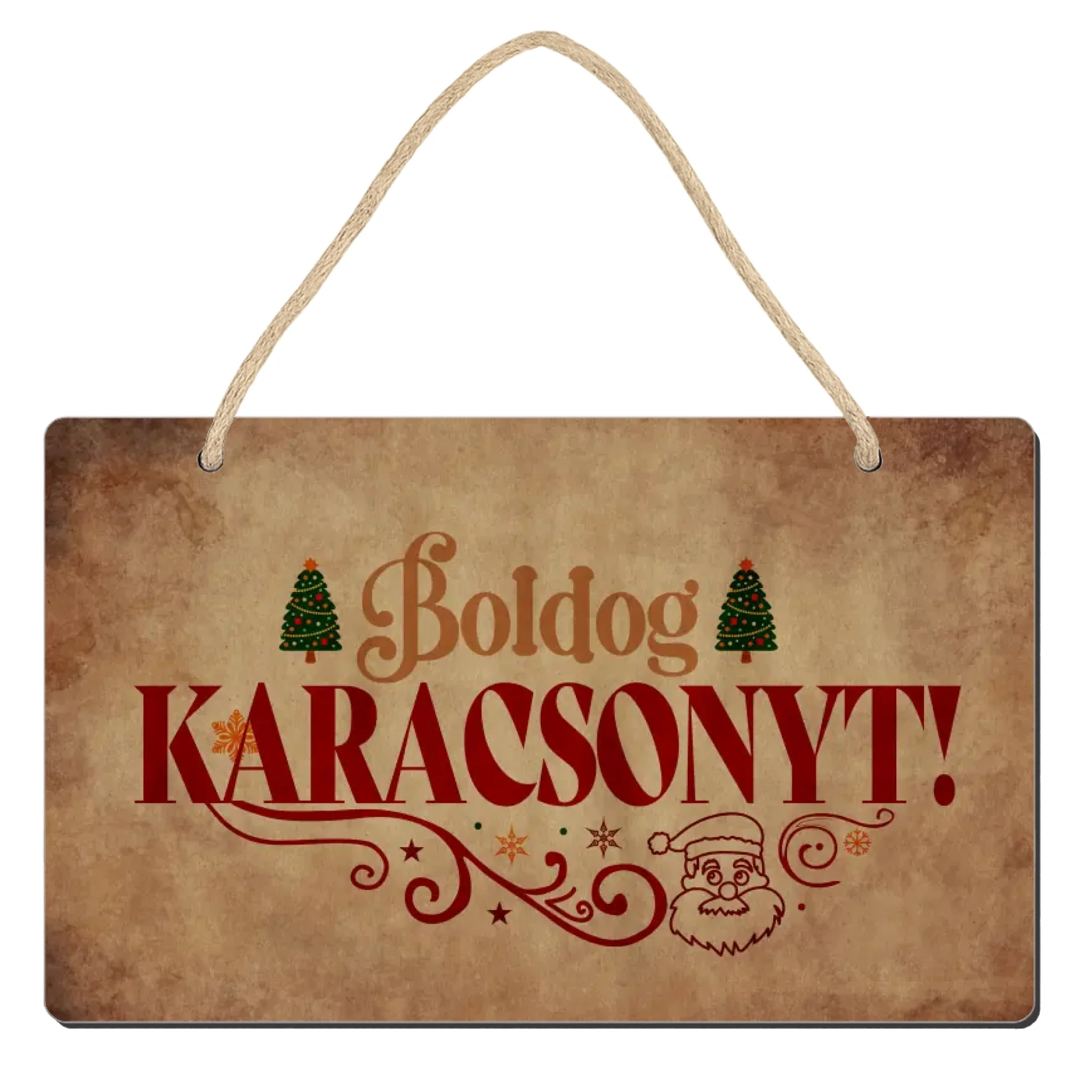 Boldog Karácsonyt egyedi dísztábla ajtókopogtató