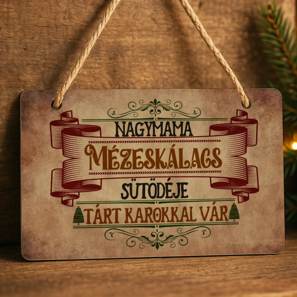 Mézeskalács egyedi dísztábla ajtókopogtató