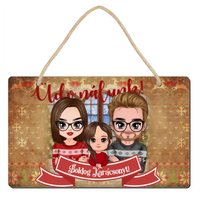 Karácsonyi ajándék egyedi ajtókopogtató szerkeszthető cuki karakterekkel