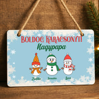 Karácsonyi dísztábla választható hóember figurákkal Nagyszülőknek