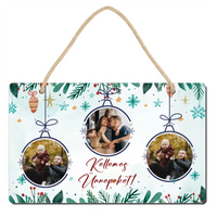 Karácsonyi dísztábla saját fotókkal és szerkeszthető felirattal