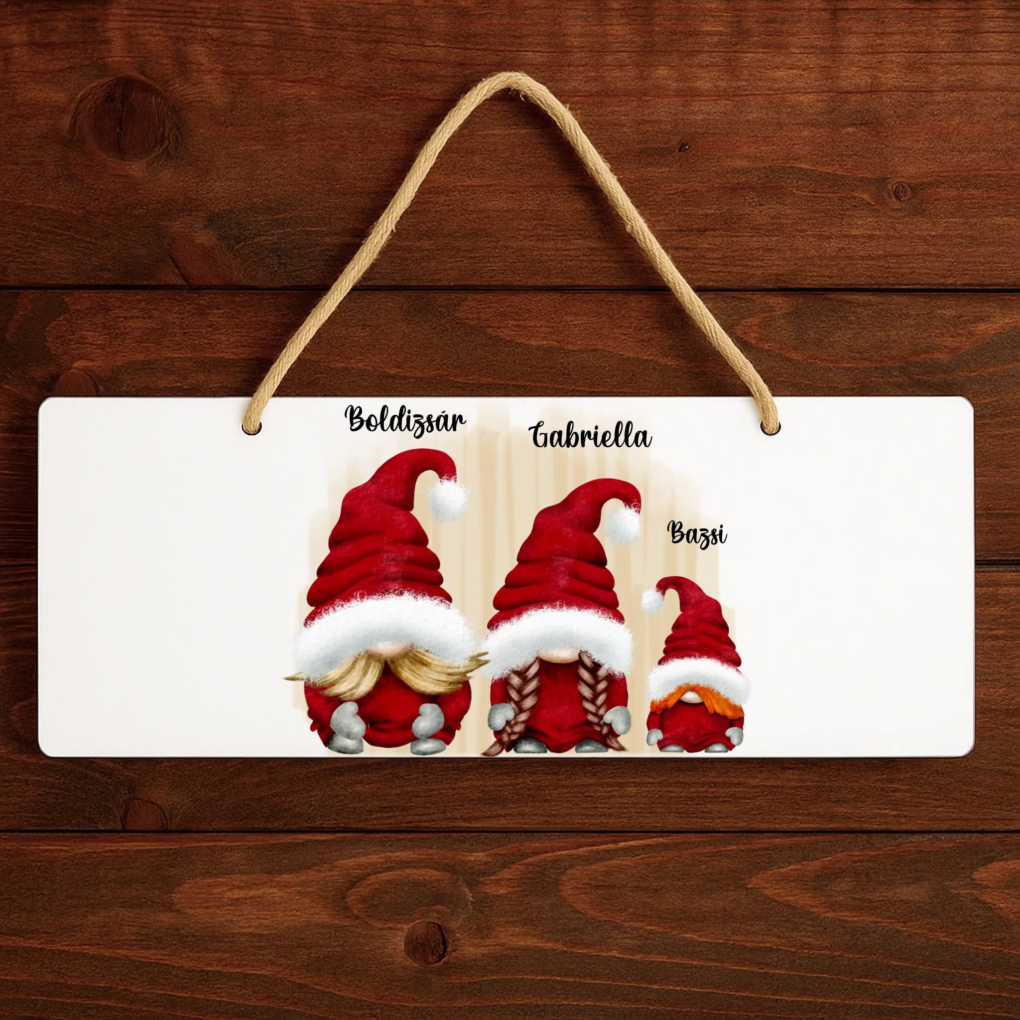 Manós tábla dísz egyedi névvel