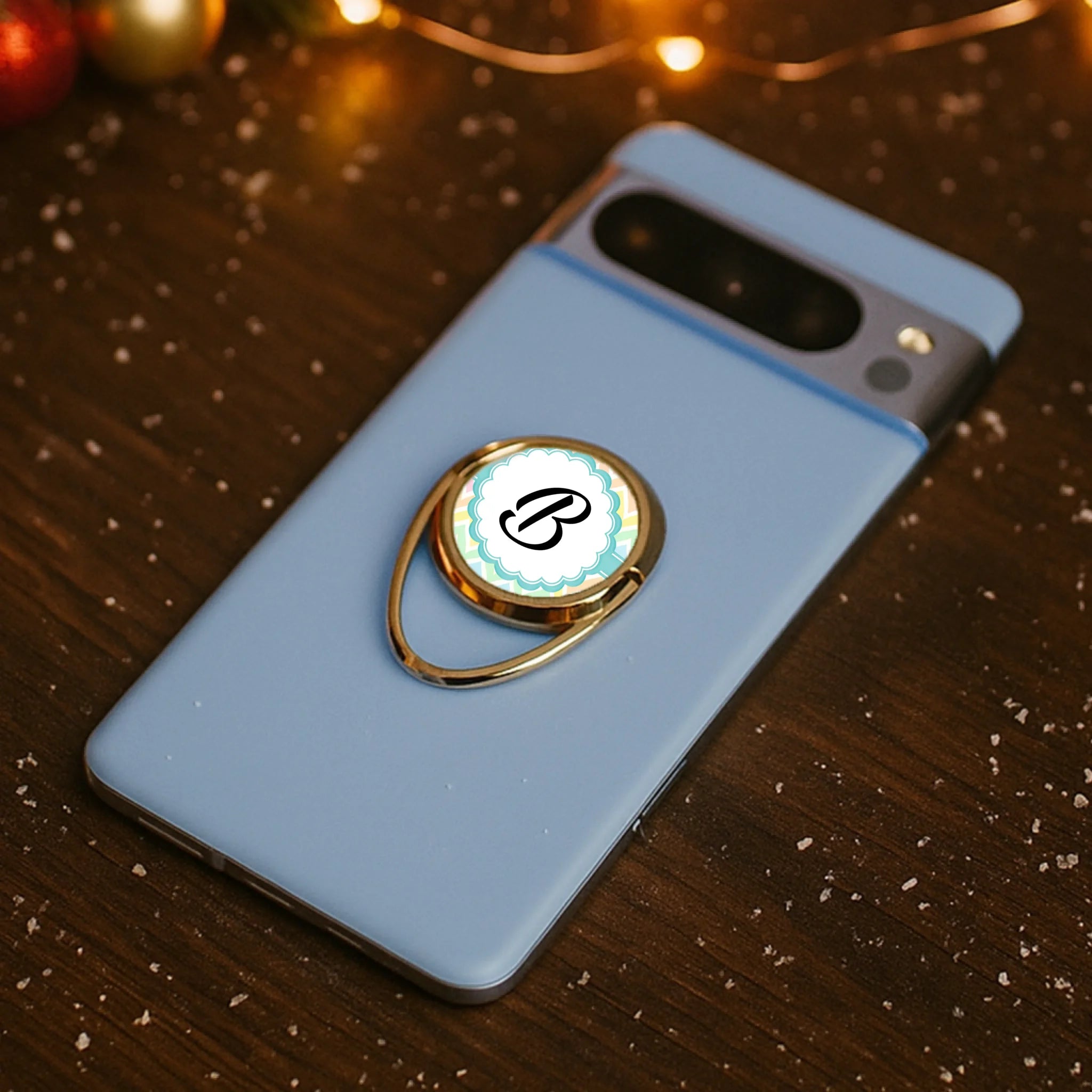 Monogramos telefontartó gyűrű