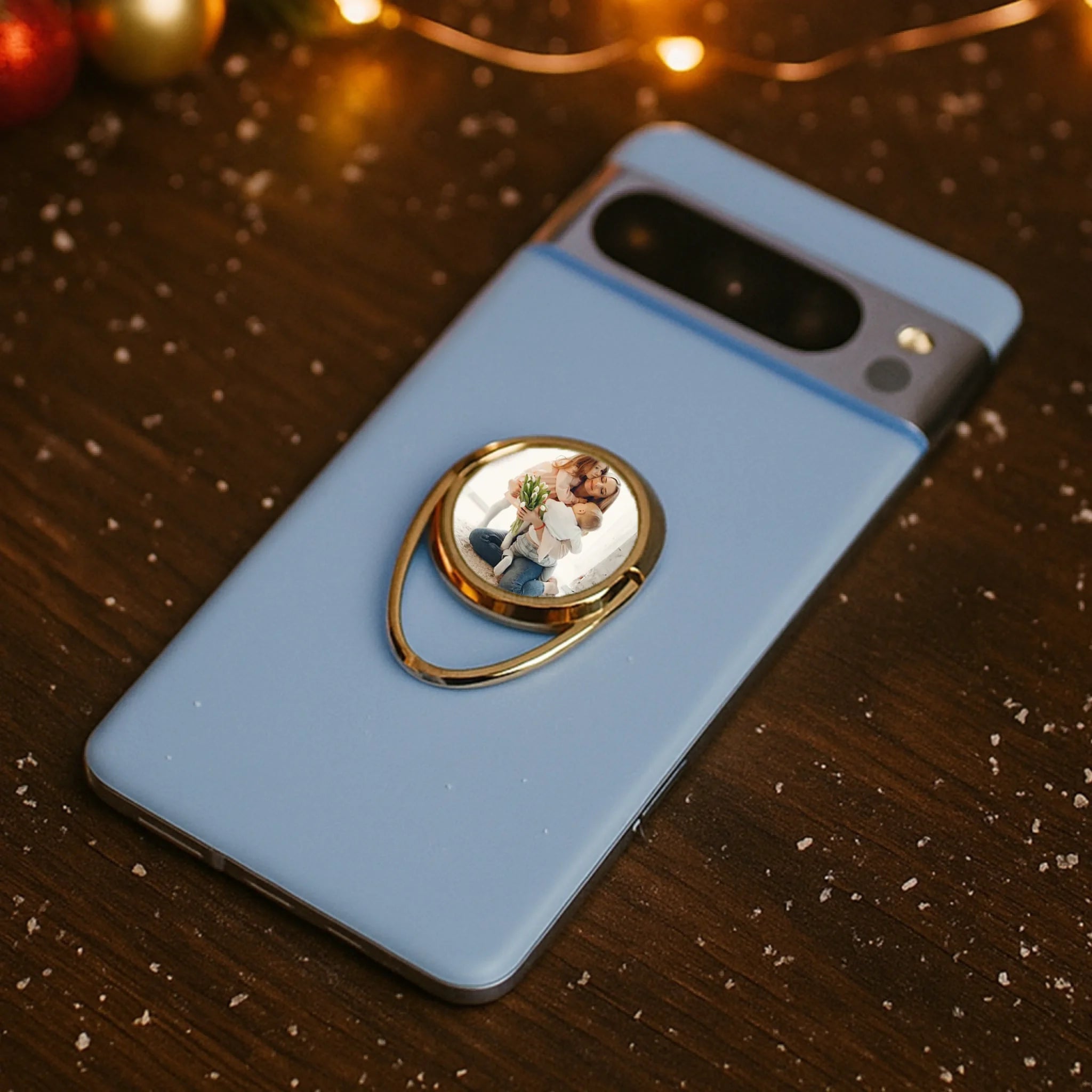Egyedi képes telefontartó gyűrű ajándék karácsonyra anyának