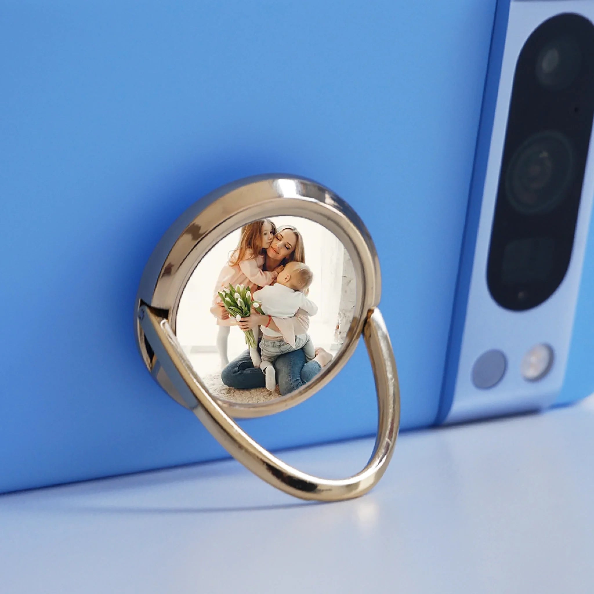 Egyedi képes telefontartó gyűrű ajándék karácsonyra anyának